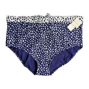 Raisins Curve Plus Size 24W Navy Blue White Polka Tummy Thinner Bikini Bottoms